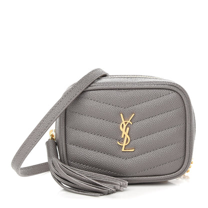 Saint Laurent Grain De Poudre Matelasse Monogram Baby Lou Camera Bag Fog 1 of 9