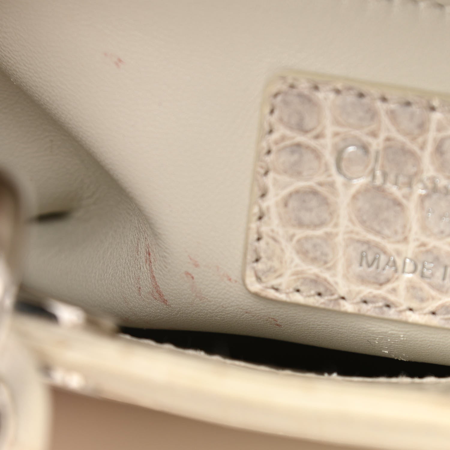 Christian Dior Alligator Mini Lady Dior Off White 6 of 10