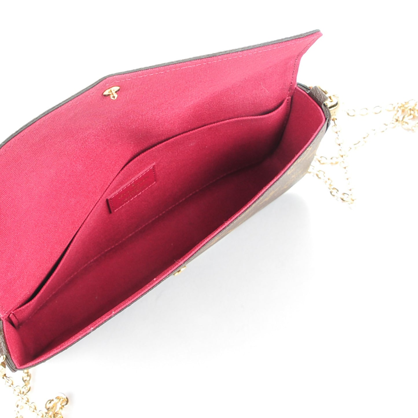 Monogram Pochette Felicie Chain Wallet Fuchsia