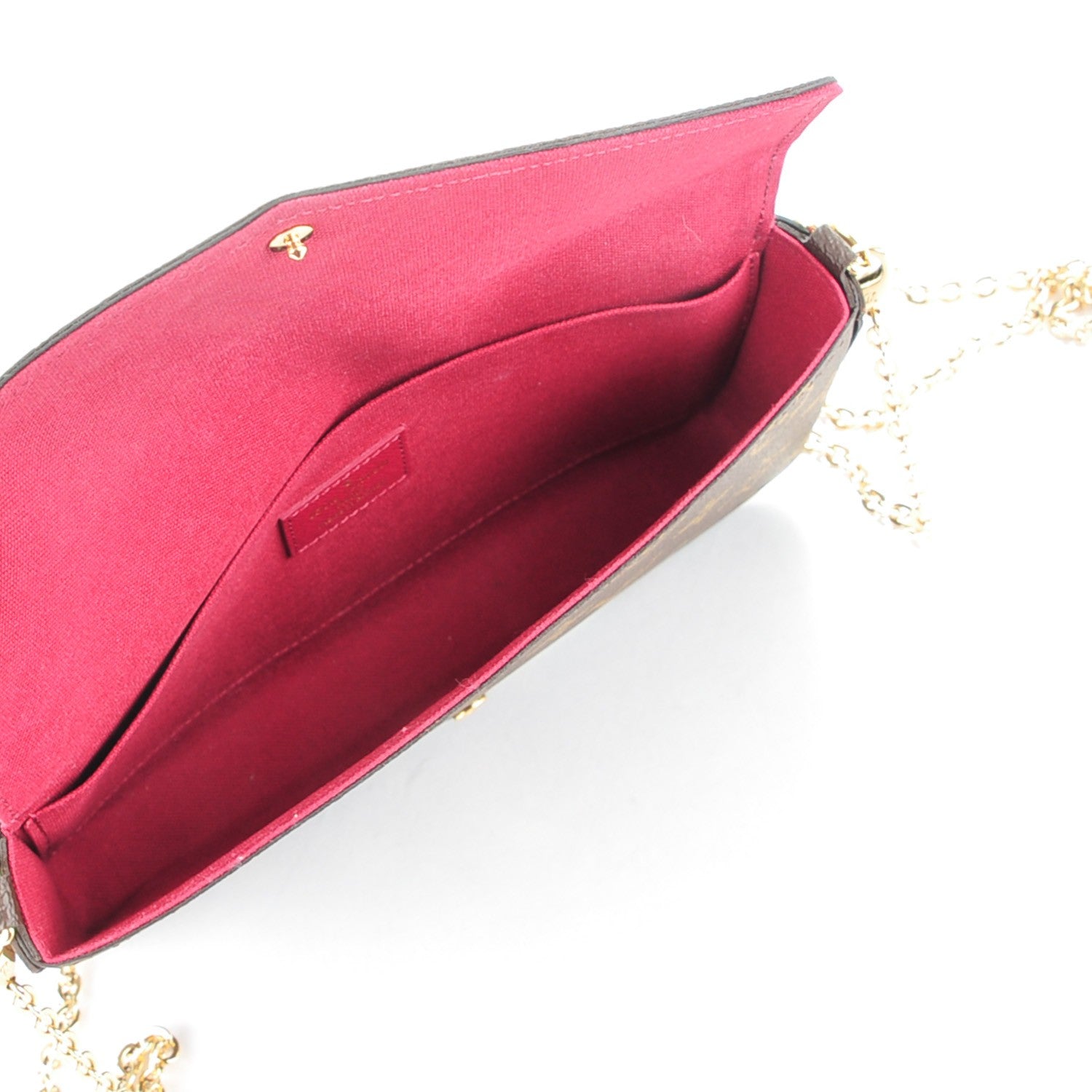 Louis Vuitton Monogram Pochette Felicie Chain Wallet Fuchsia 6 of 8