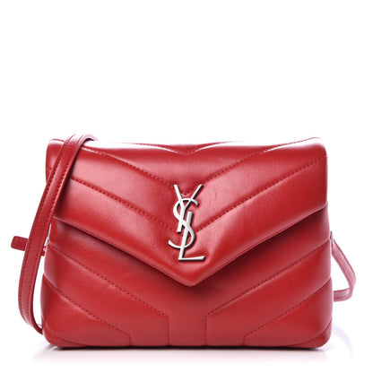 Saint Laurent Calfskin Y Quilted Monogram Toy Loulou Crossbody Bag Red 1 of 7