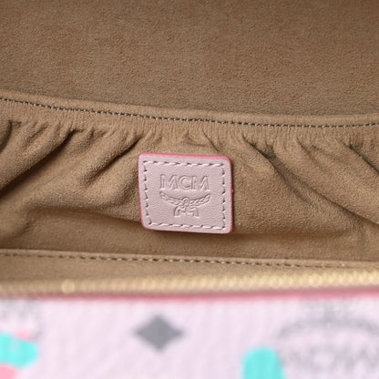 MCM Visetos Floral Leopard Vanity Case Pink 6 of 10