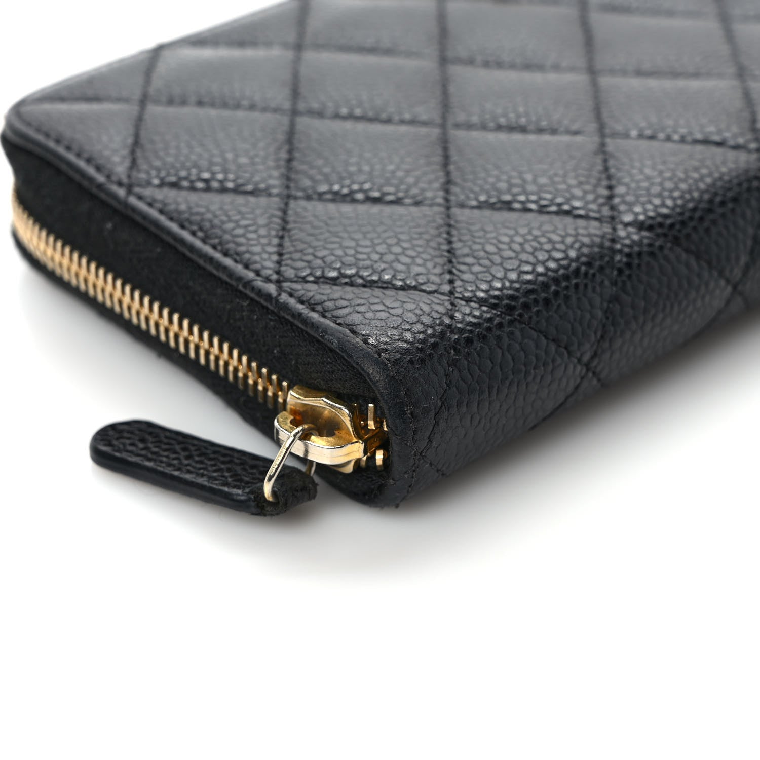 Chanel Caviar Quilted Large Gusset Zip Around Wallet Black 8 of 10
