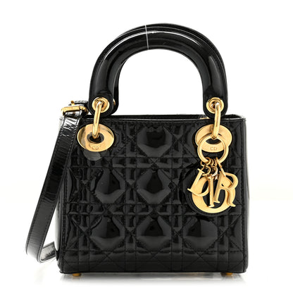 Christian Dior Patent Cannage Mini Lady Dior Black 1 of 12