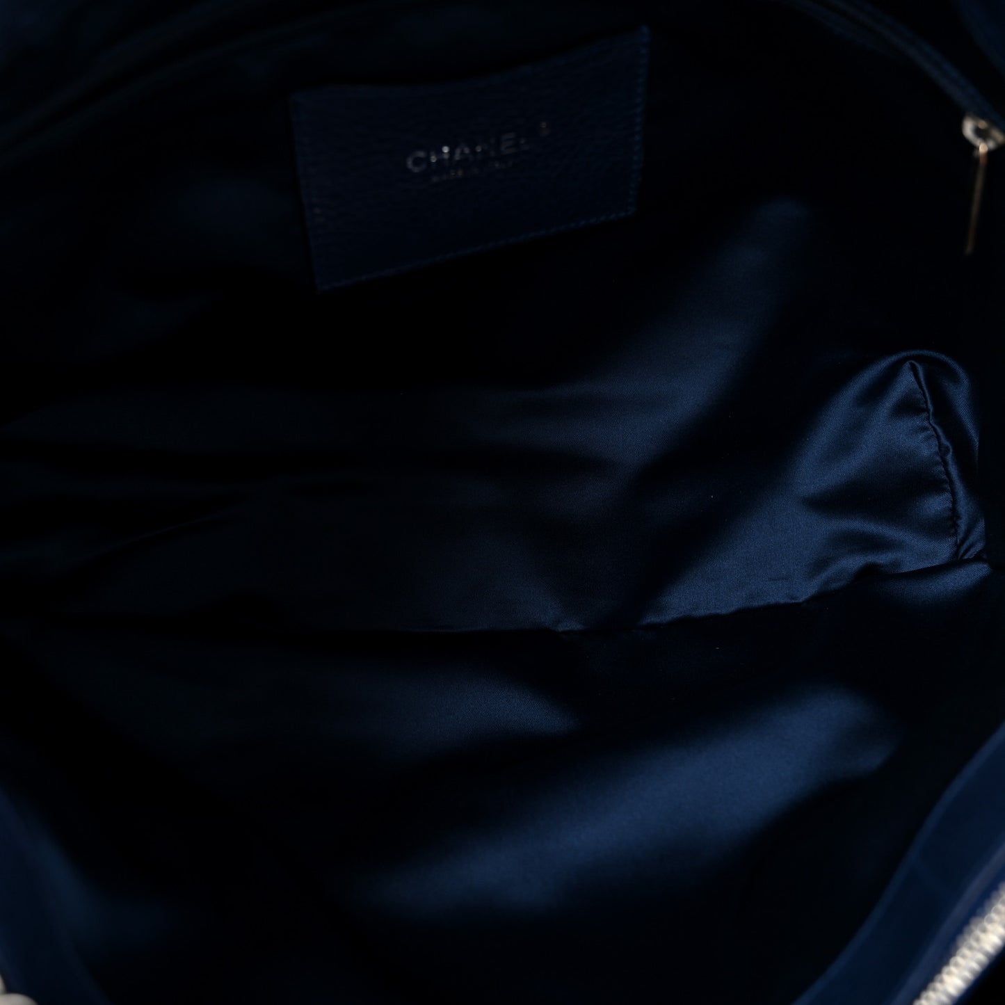 Glazed Calfskin Large On The Road Tote Dark Blue