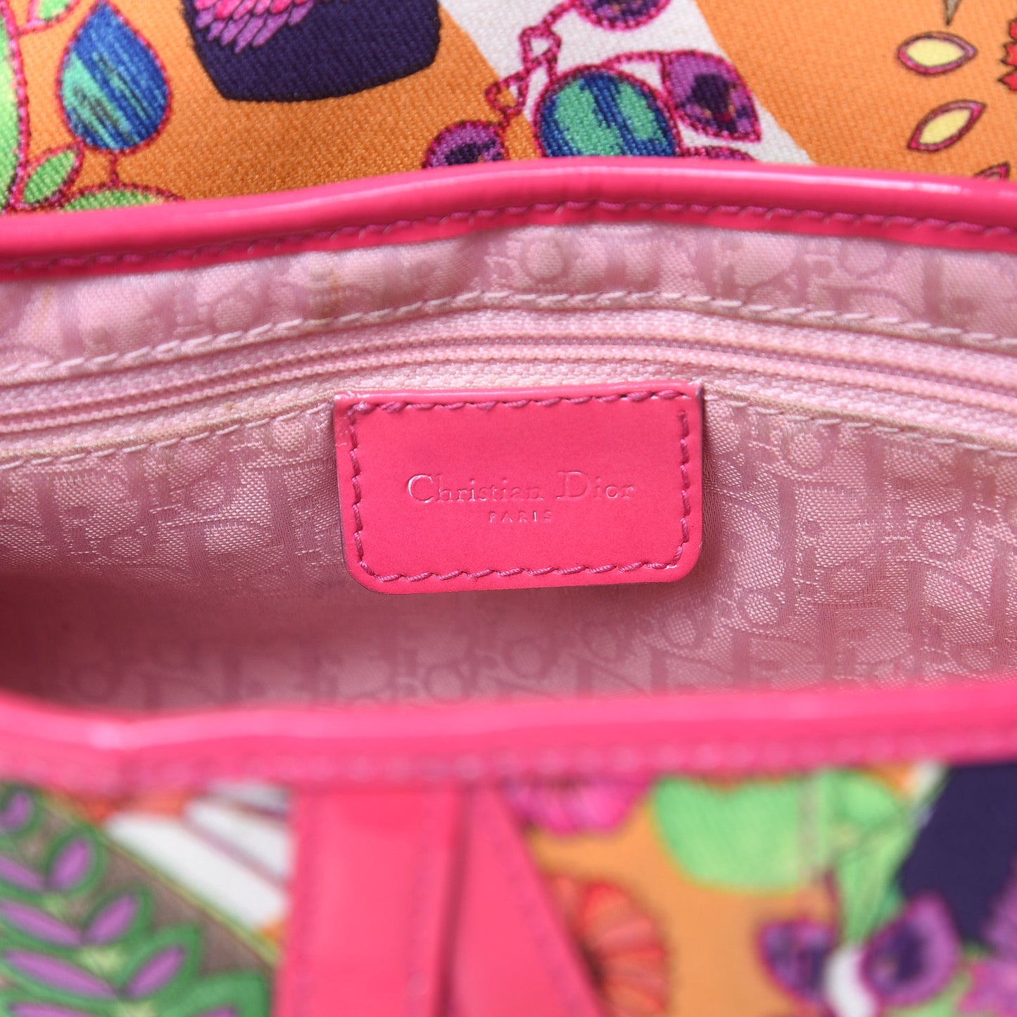 Canvas Floral Saddle Bag Multicolor