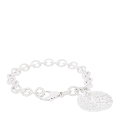 Tiffany Sterling Silver Notes Round Tag Charm Bracelet 1 of 3