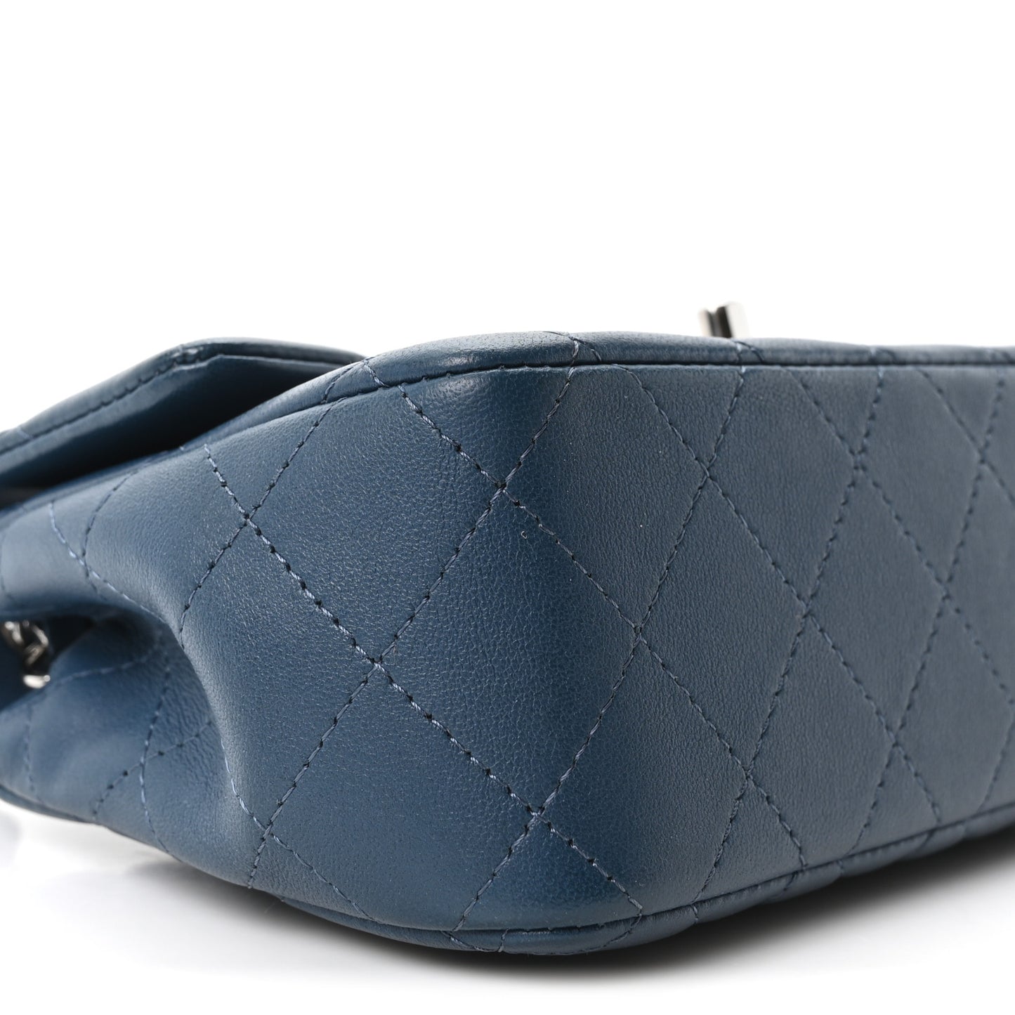 Lambskin Quilted Mini Rectangular Flap Blue