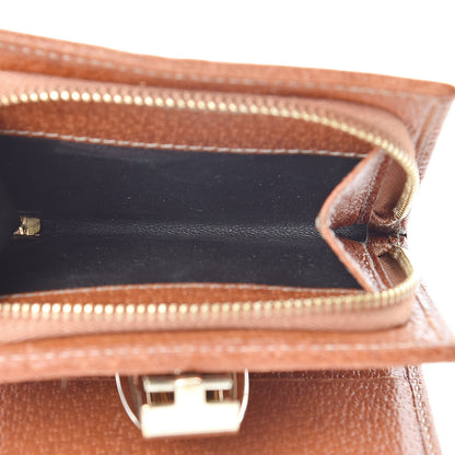 Gucci Monogram Buckle Compact Wallet Brown 6 of 16