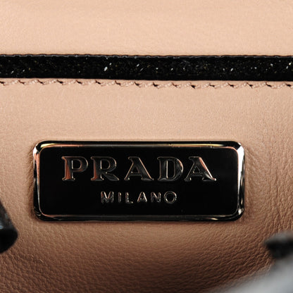 Prada Saffiano Vernice Crystal Studded Mini Promenade Tote Black 6 of 7