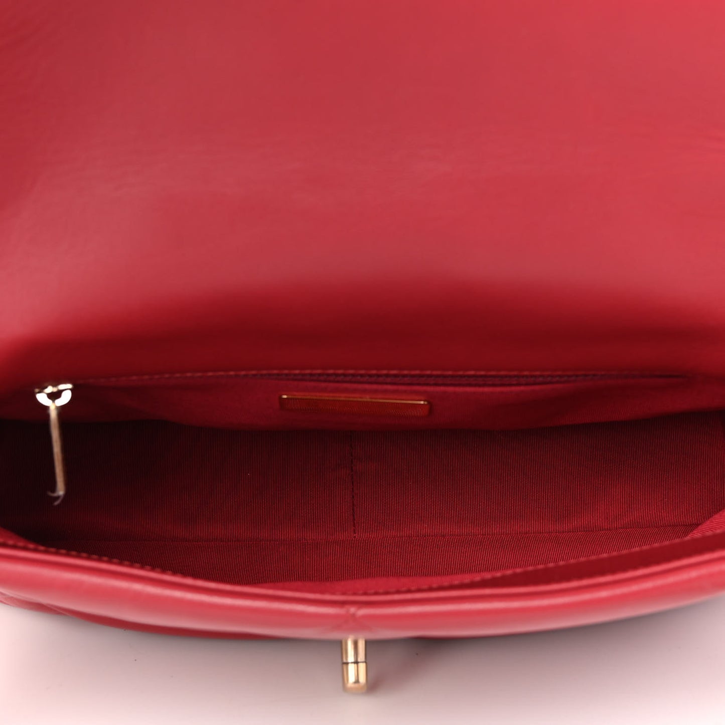 Goatskin Quilted Large Chanel 19 Flap Red