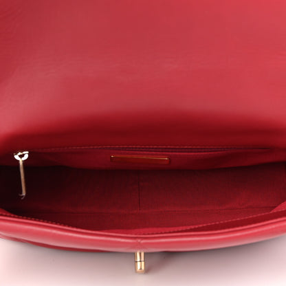Chanel Goatskin Quilted Large Chanel 19 Flap Red 5 of 11