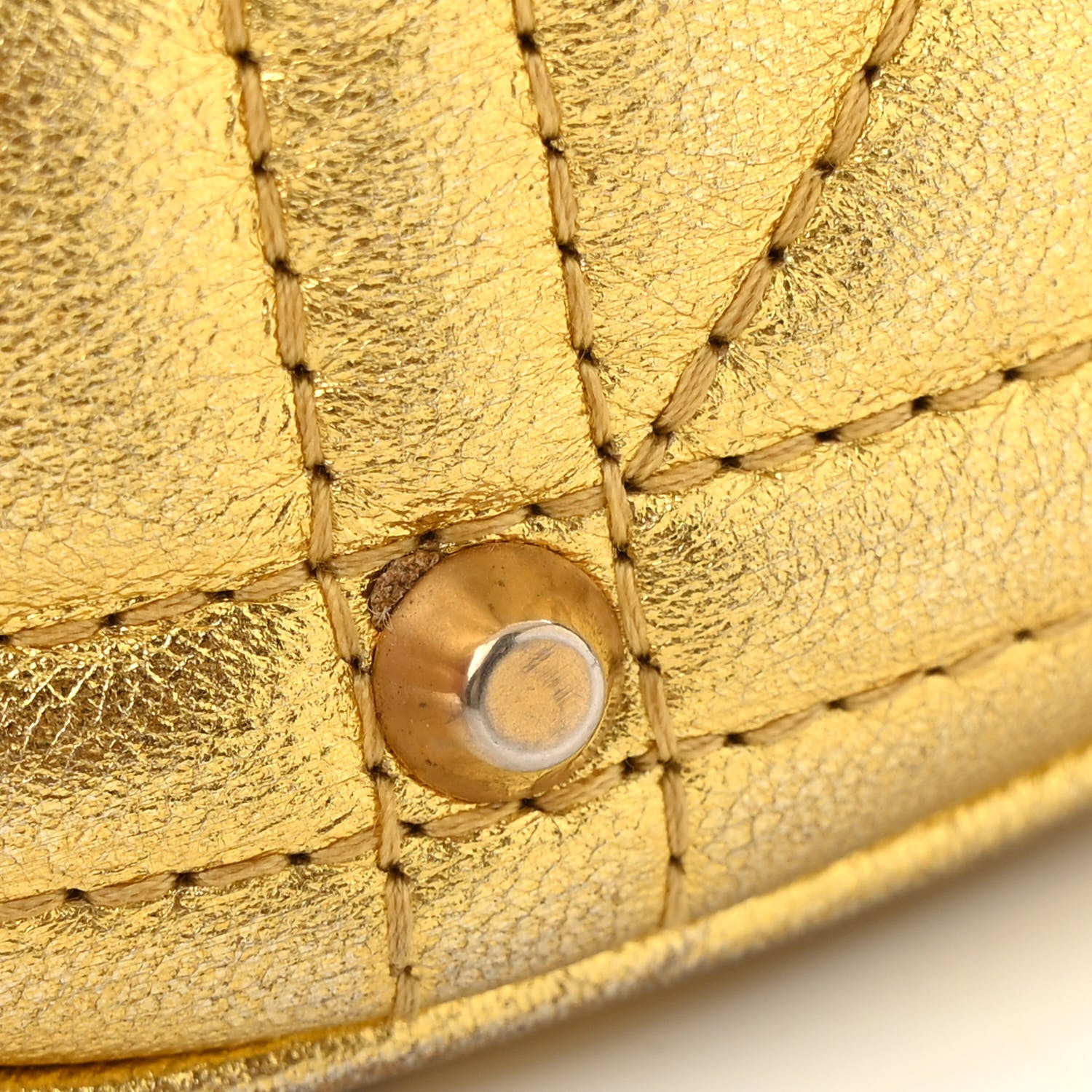 Gucci Metallic Calfskin Matelasse Studded Mini Pearly GG Marmont Shoulder Bag Gold 13 of 13
