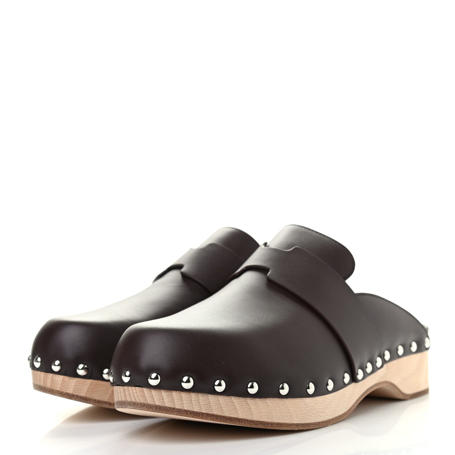 Hermes Calfskin Calya Mules 38 Cafe 3 of 8