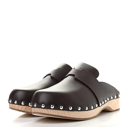 Hermes Calfskin Calya Mules 38 Cafe 3 of 8
