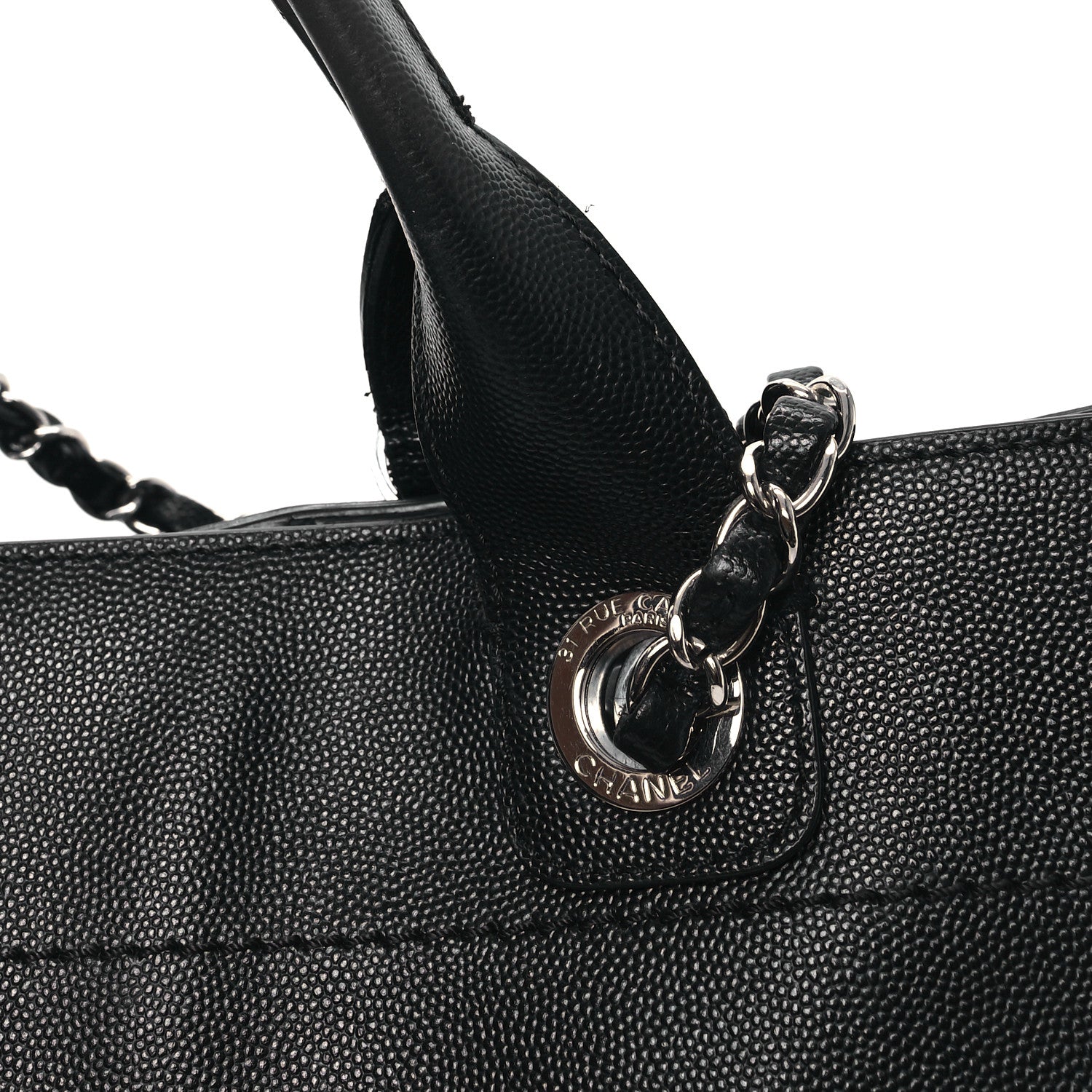 Chanel Caviar Medium Studded Deauville Tote Black 12 of 14