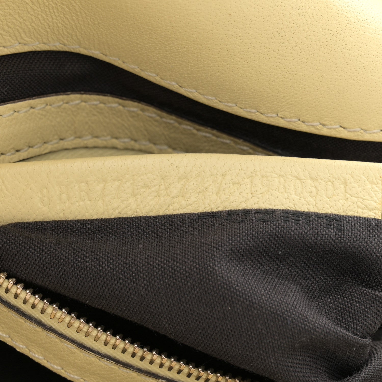 Fendi Nappa FF 1974 Embossed Large Baguette Banana 7 of 16