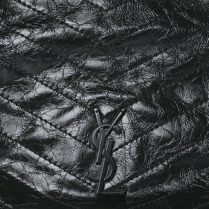 Saint Laurent Crinkled Calfskin Matelasse Monogram Medium Niki Shopper Tote Black 8 of 10