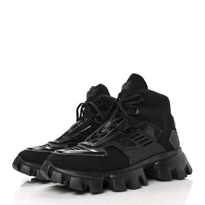 Prada Knit Fabric Cloudbust Thunder High Top Sneakers 8 Black 3 of 7