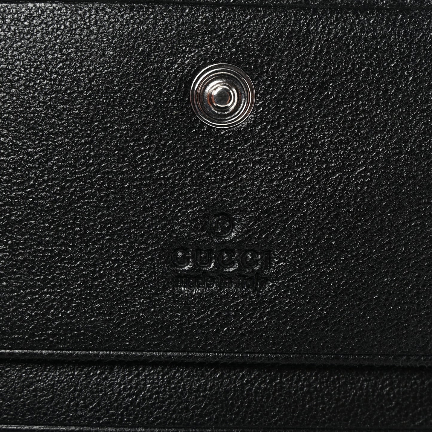 Sakai Be Green Calfskin Diagonal Stitched Blondie Card Case Wallet Black