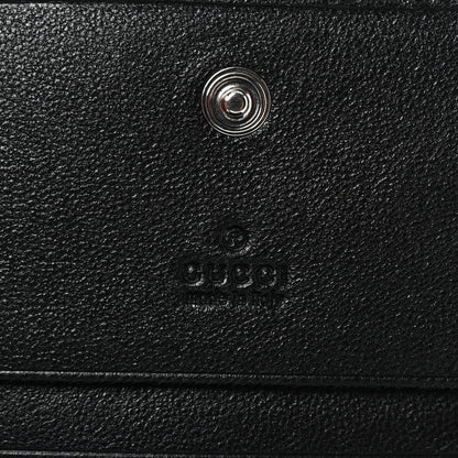 Gucci Sakai Be Green Calfskin Diagonal Stitched Blondie Card Case Wallet Black 6 of 7