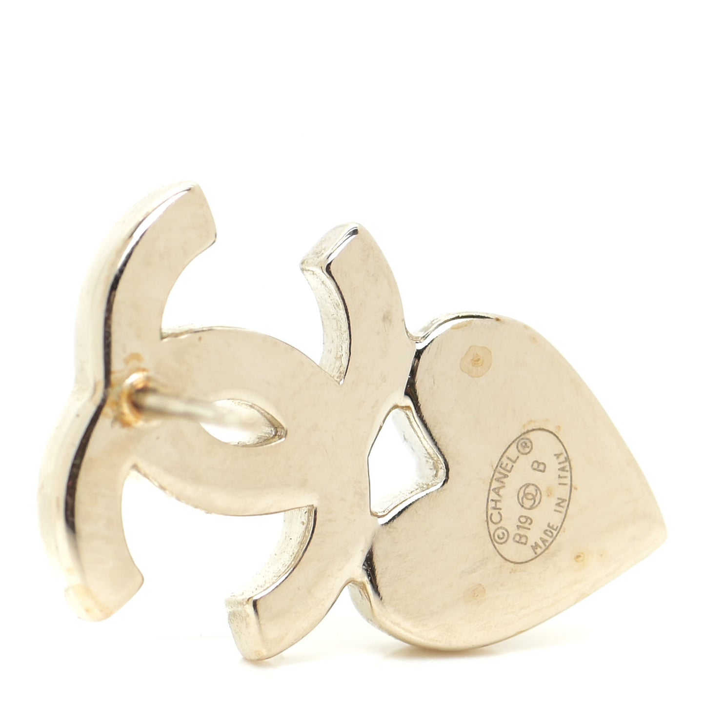 Crystal Pearl Charming Winter CC Star Heart Earrings Gold