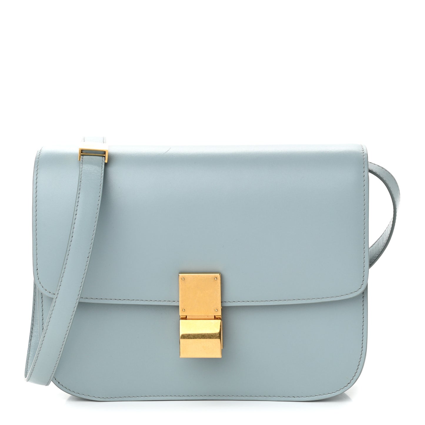 Box Calfskin Medium Classic Box Flap Bag Slate