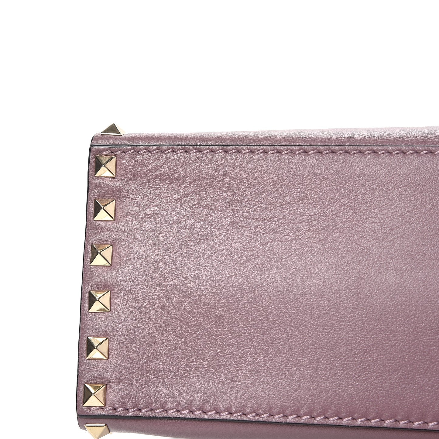 Calfskin Rockstud Single Handle Flap Bag Dark Mauve