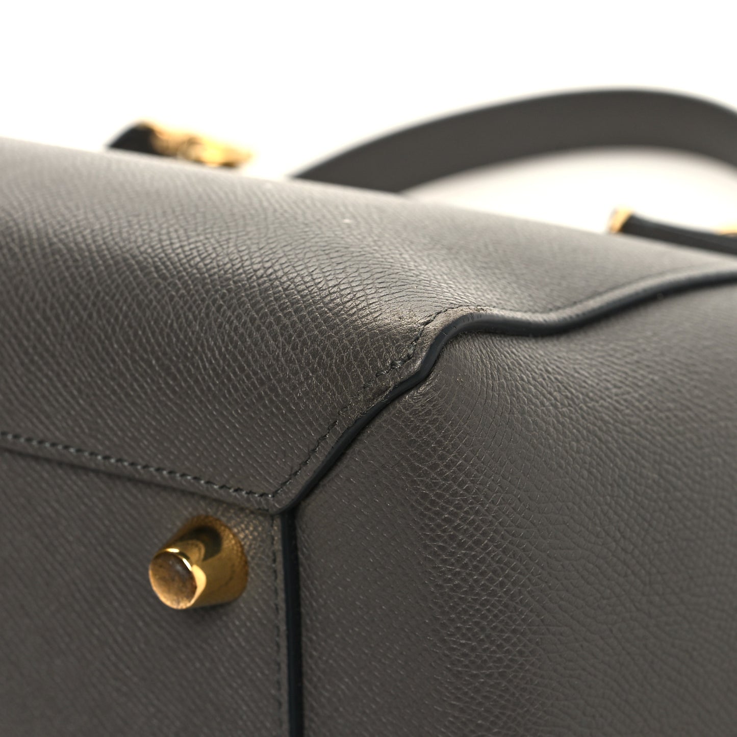Grained Calfskin Mini Belt Bag Grey