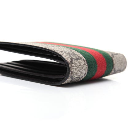 Gucci GG Supreme Monogram Selleria Calfskin Web New Web Bi-Fold Wallet Beige Ebony Cocoa 8 of 12