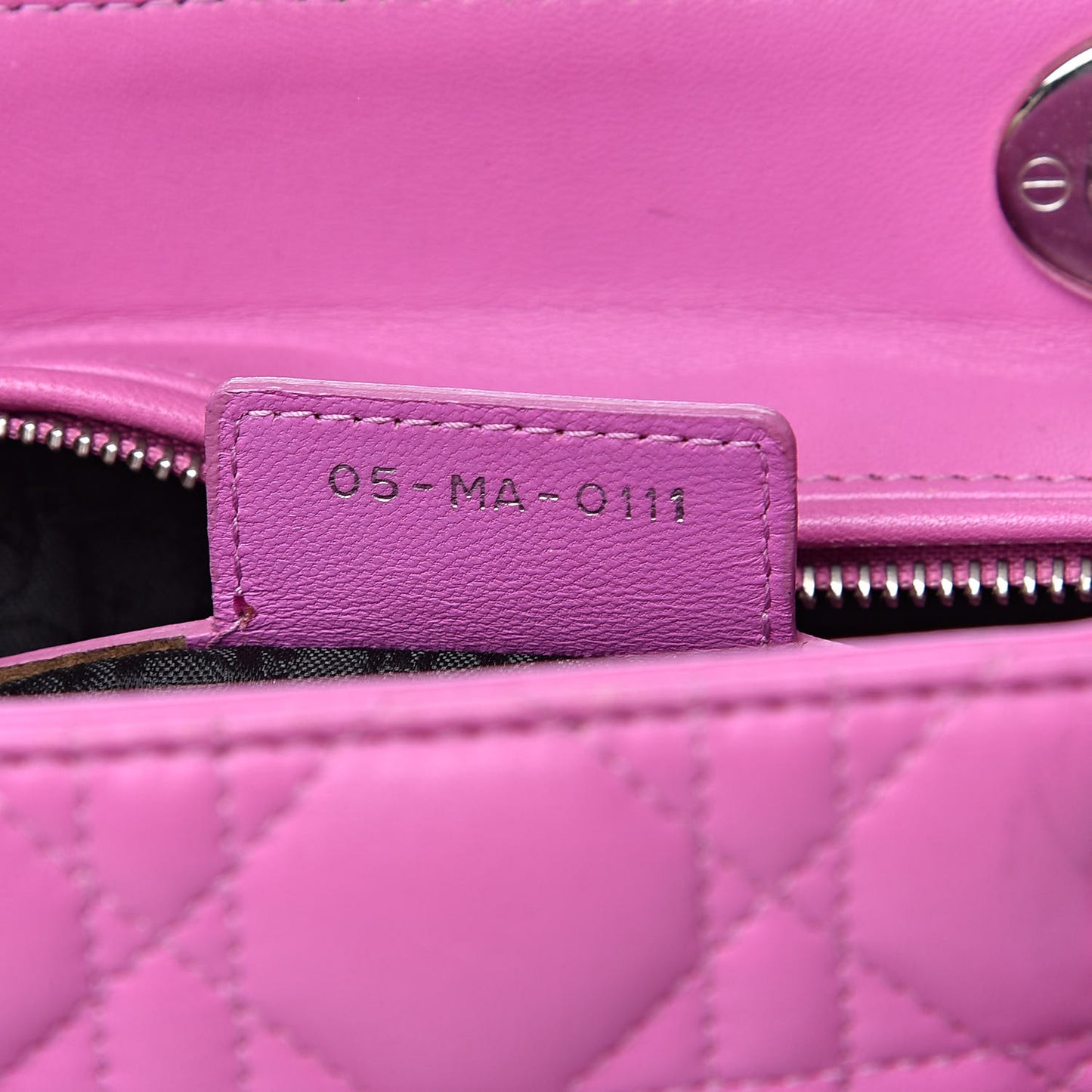 Lambskin Cannage Large Lady Dior Pink