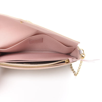 Louis Vuitton Damier Azur Pochette Felicie Chain Wallet Rose Ballerine 6 of 13