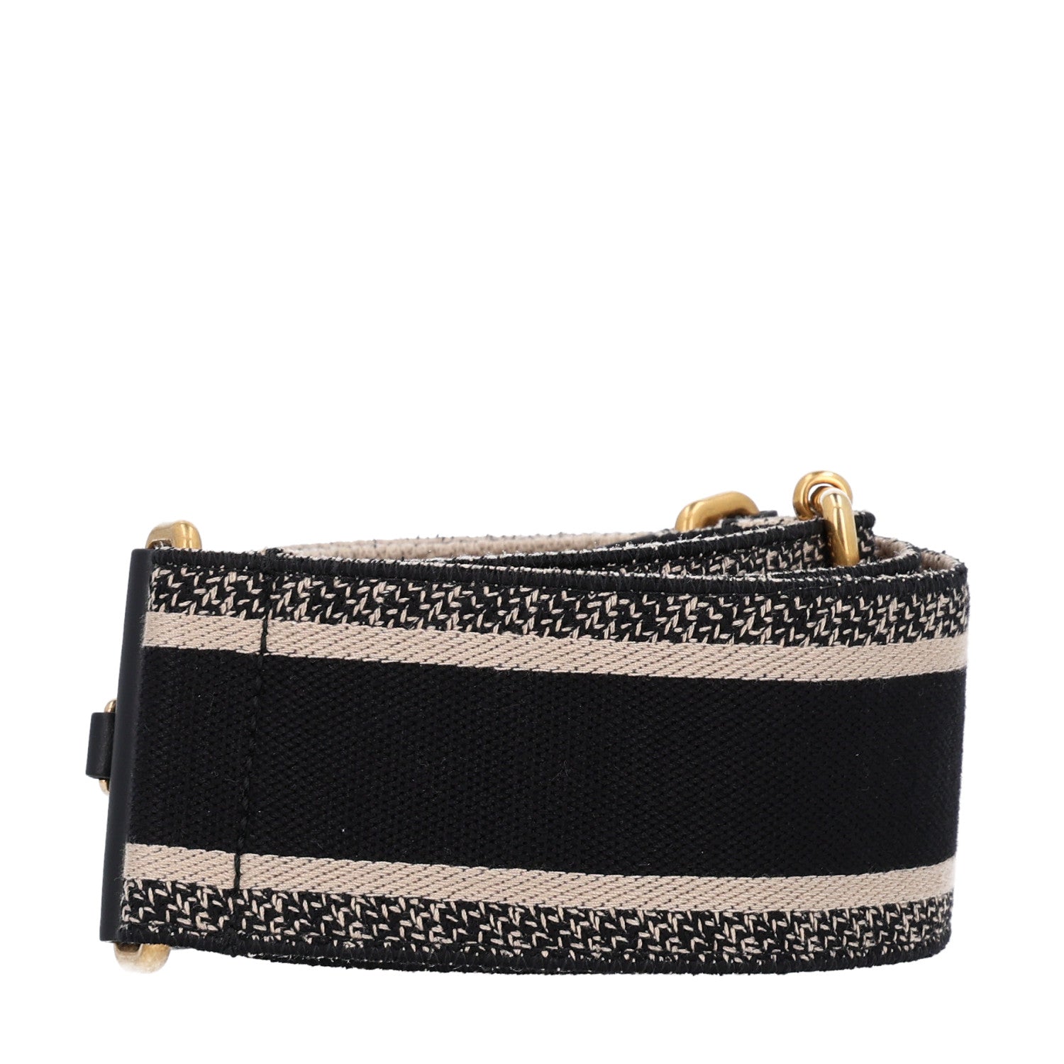 Christian Dior Canvas Embroidered Shoulder Strap Black 2 of 5