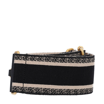 Christian Dior Canvas Embroidered Shoulder Strap Black 2 of 5
