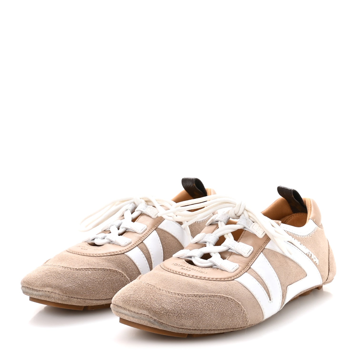 Louis Vuitton Suede Calfskin LV Sneakerina 37.5 Hazelnut Brown 4 of 8