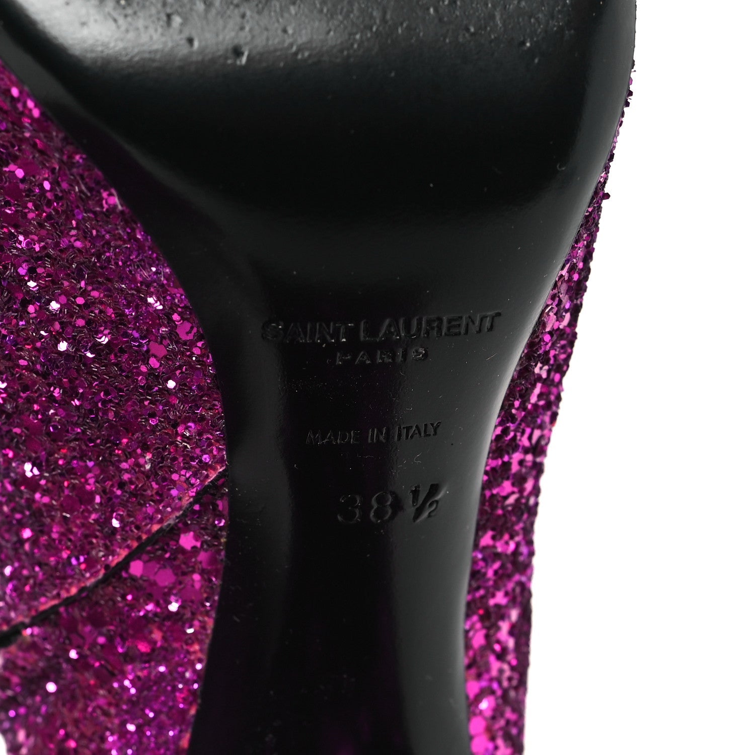 Saint Laurent Glitter Lou 95 Zip Bootie 38.5 Pink 5 of 6