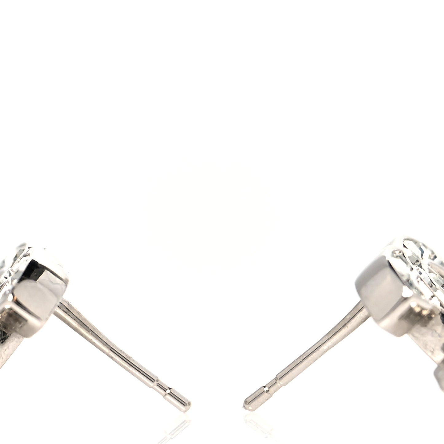 Baguette Crystal CC Earrings Silver Grey
