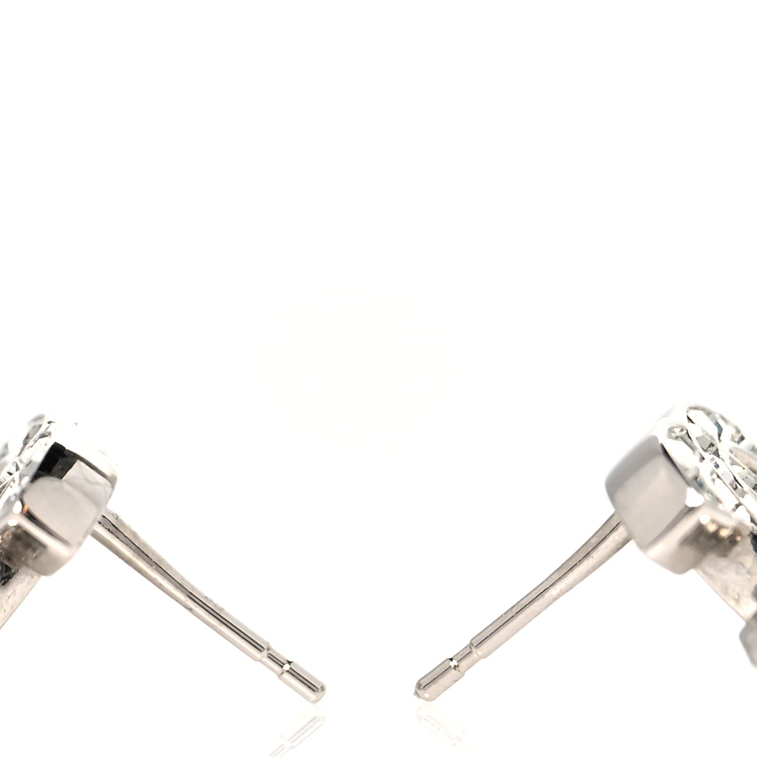 Chanel Baguette Crystal CC Earrings Silver Grey 3 of 5