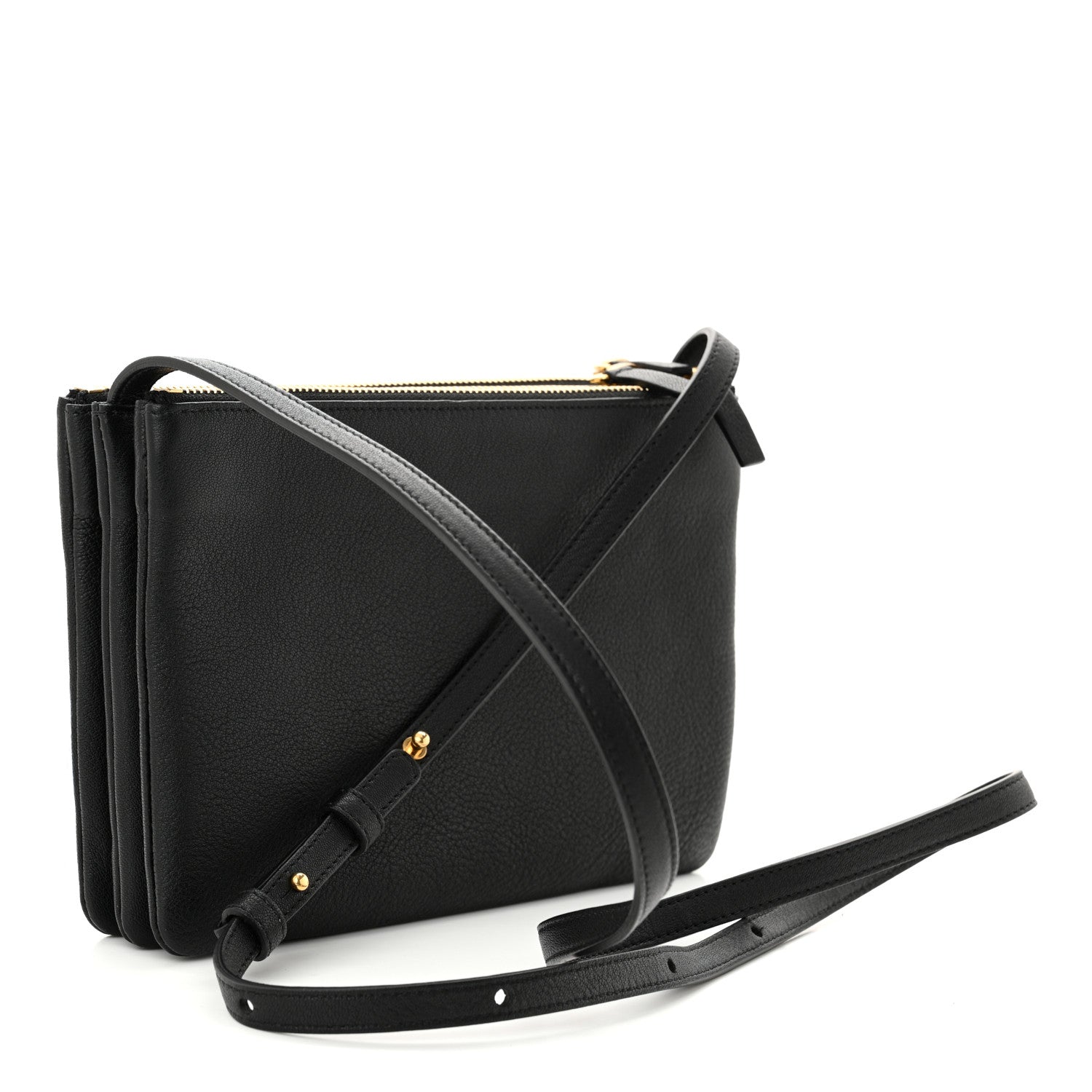 Celine Lambskin Small Trio Crossbody Bag Black 3 of 9