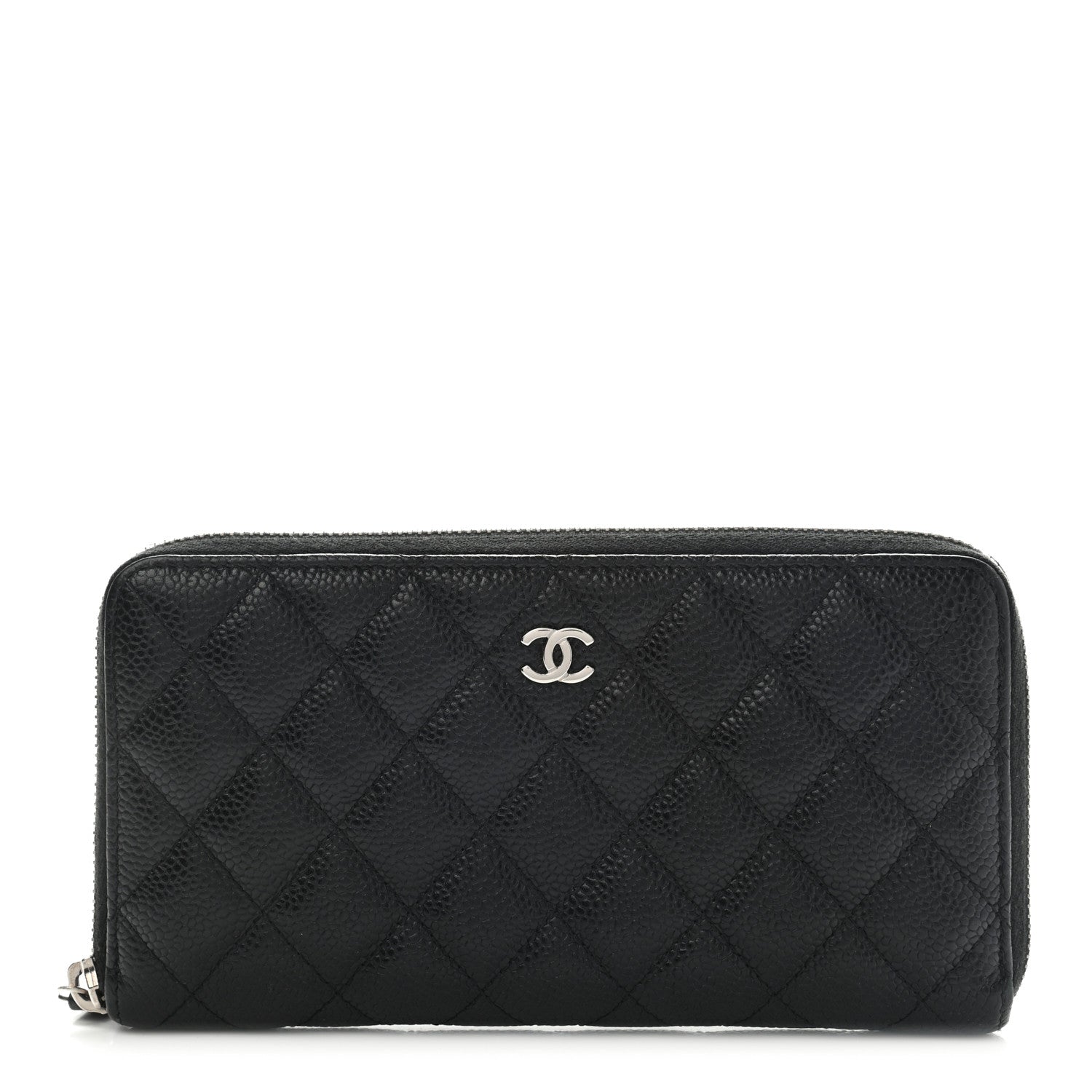 Chanel Caviar Quilted Large Gusset Zip Around Wallet Black 1 of 9