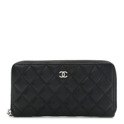 Chanel Caviar Quilted Large Gusset Zip Around Wallet Black 1 of 9