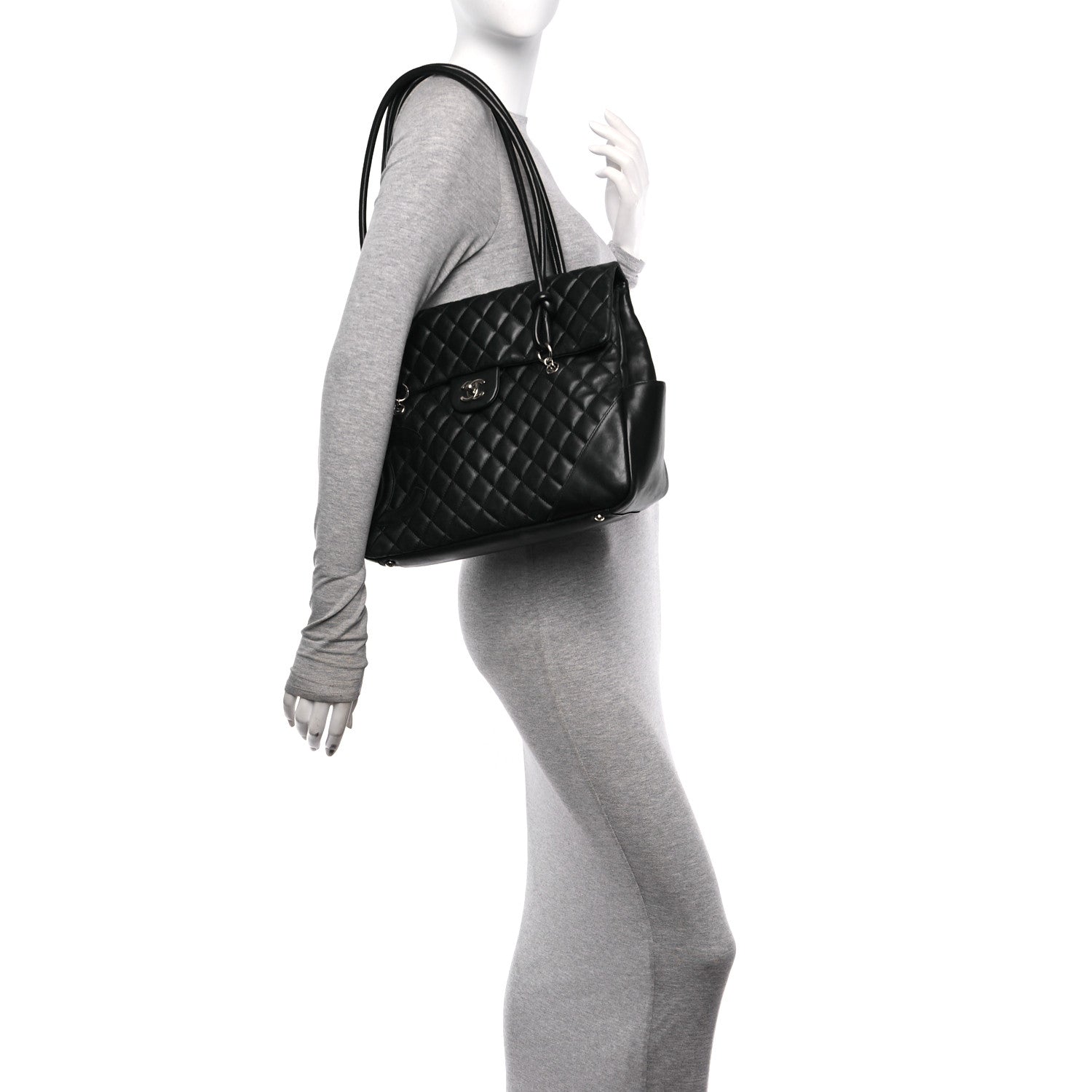 Chanel Calfskin Quilted Large Cambon Flap Black 2 of 12