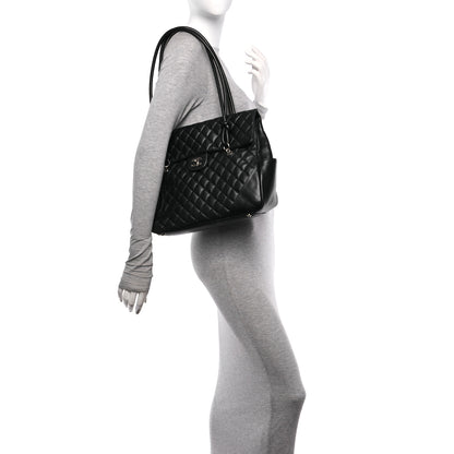 Chanel Calfskin Quilted Large Cambon Flap Black 2 of 12