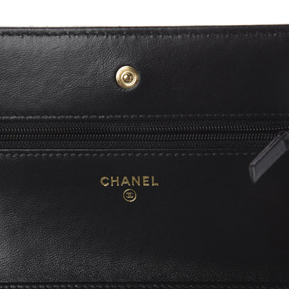 Chanel Lambskin Quilted Wallet On Chain WOC Black 7 of 9