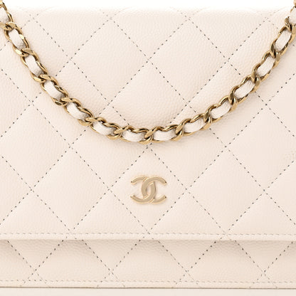 Chanel Caviar Quilted Wallet On Chain WOC White 9 of 12