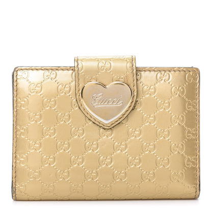 Gucci Shine Microguccissima Heart Travel Wallet Gold 1 of 8