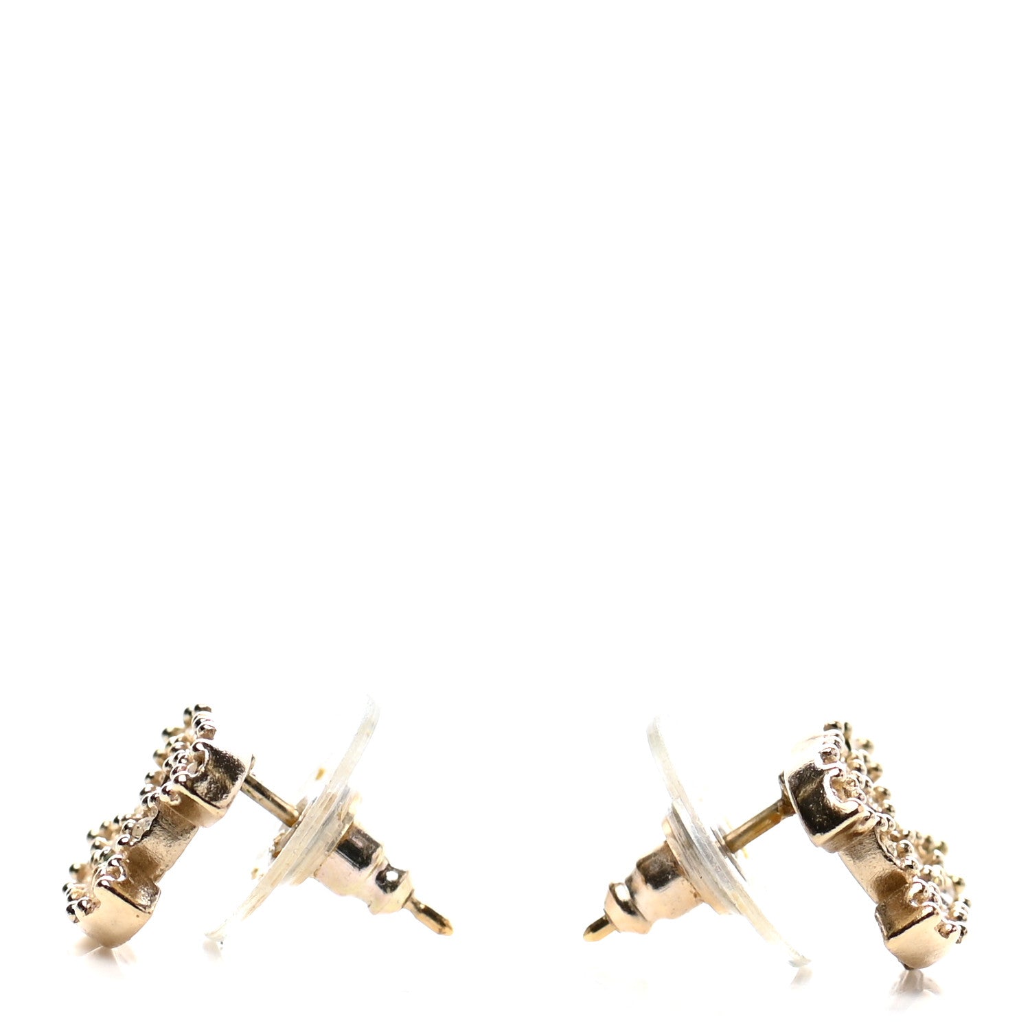 Chanel Crystal CC Earrings Gold 3 of 3