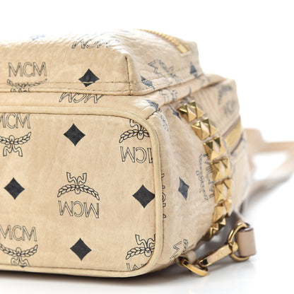 MCM Visetos Side Stud X-Mini Stark Backpack Beige 9 of 10