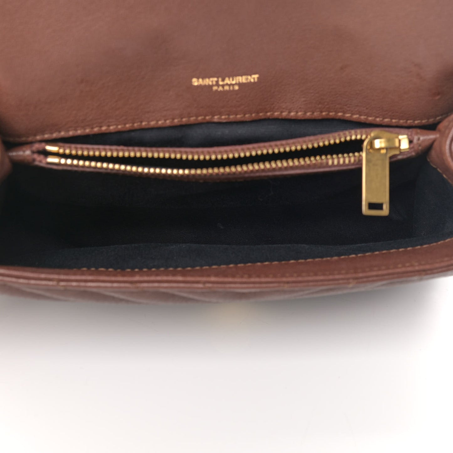 Calfskin Matelasse Chevron Monogram Medium College Bag Old Brandy