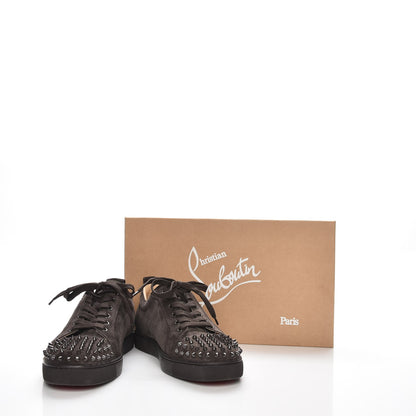 Christian Louboutin Suede Louis Junior Spikes Flat Sneakers 45 Taupe 10 of 10